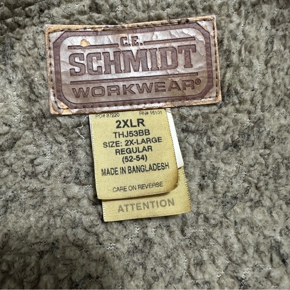 C.E. Schmidt Workwear Canvas Coat Brown Sherpa Lined Men’s Size 2XLR - Picture 6 of 12